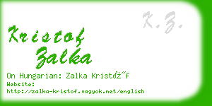 kristof zalka business card